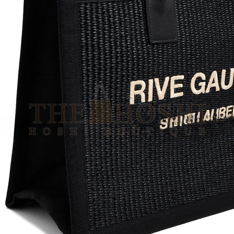 Y51 RIVE GAUCHE SMALL TOTE BAG IN RAFFIA AND LEATHER 6174812M21E1050 (39*31*18cm) Master Quality